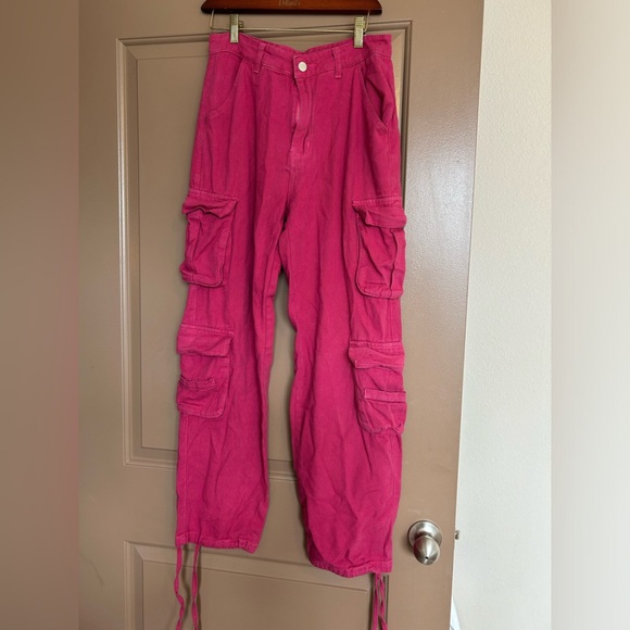 Cargo Pants for Women Baggy Y2k Straight Wide Leg Pants with Pockets Streetwear - Picture 6 of 8